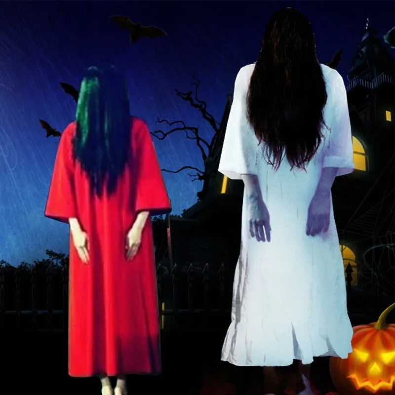 أزياء توكاي كورودا النسائية للهالوين باللون الأحمر دكتور مخيف شبح الدعامة إثارة الشعر ملابس أداء المسرح للأشخاص