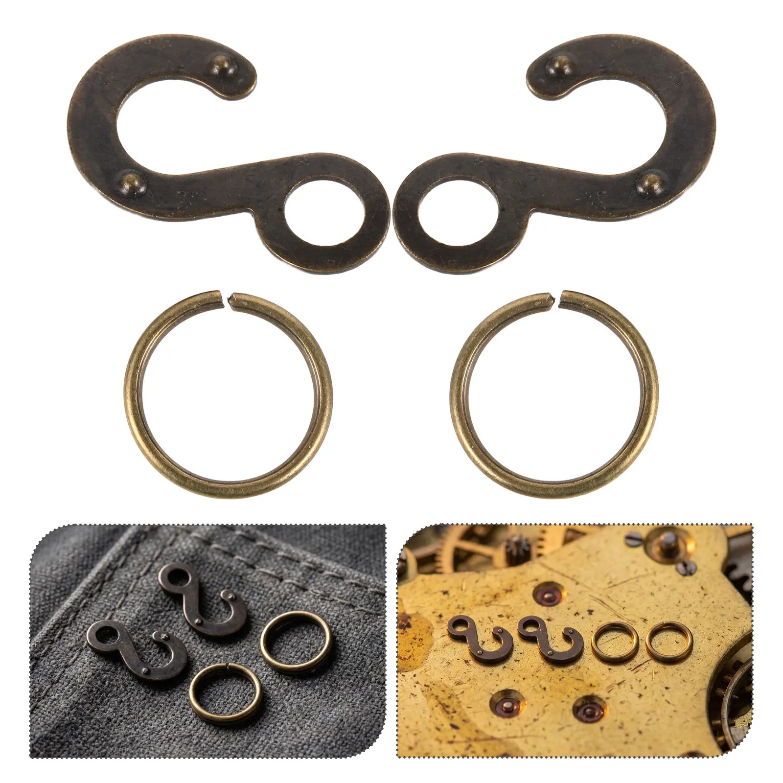 4pcs Bronze Clock Chain Hooks for Mechanical Pendulum Clock Repair & Maintenance