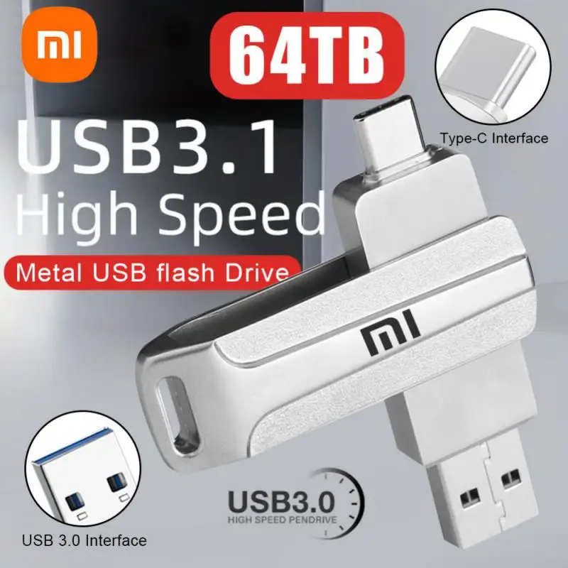 Original Xiaomi 64TB Usb 3.0 Flash Drives High Speed Metal Pendrive 2TB 32TB 16TB 8T Usb Drive Waterproof Memoria Usb Flash Disk