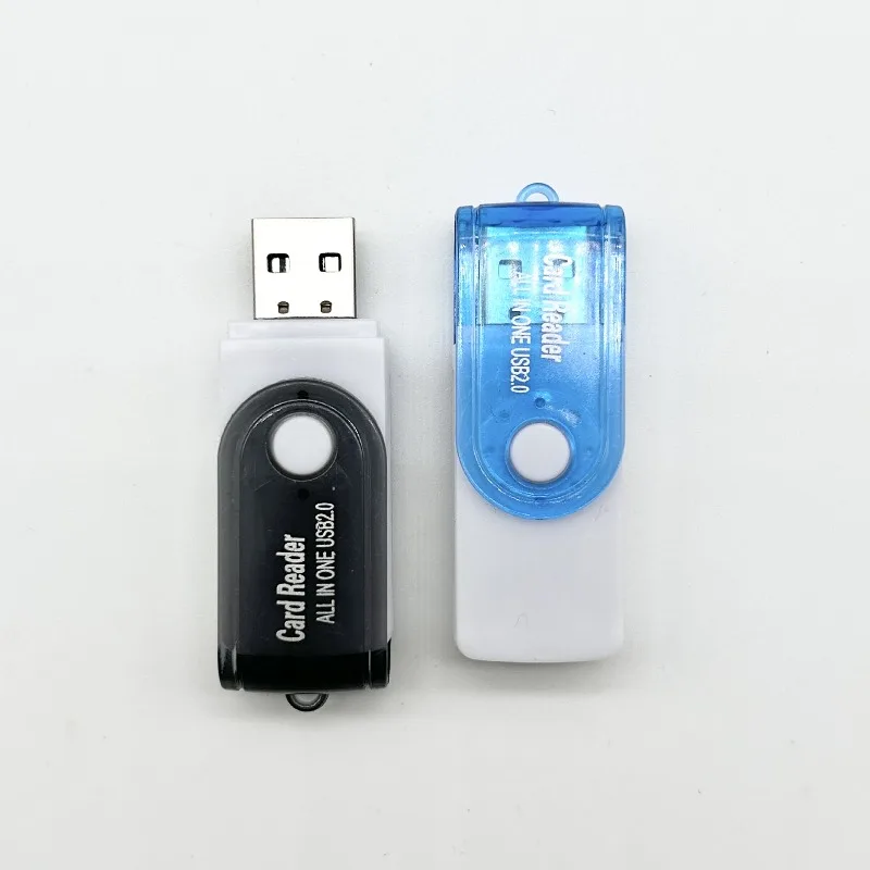 5pcs USB2.0 Multi-function Camera Card Reader High Speed TF SD 2 in 1 Rotatable Memory Card Reader for Camera PC Phone