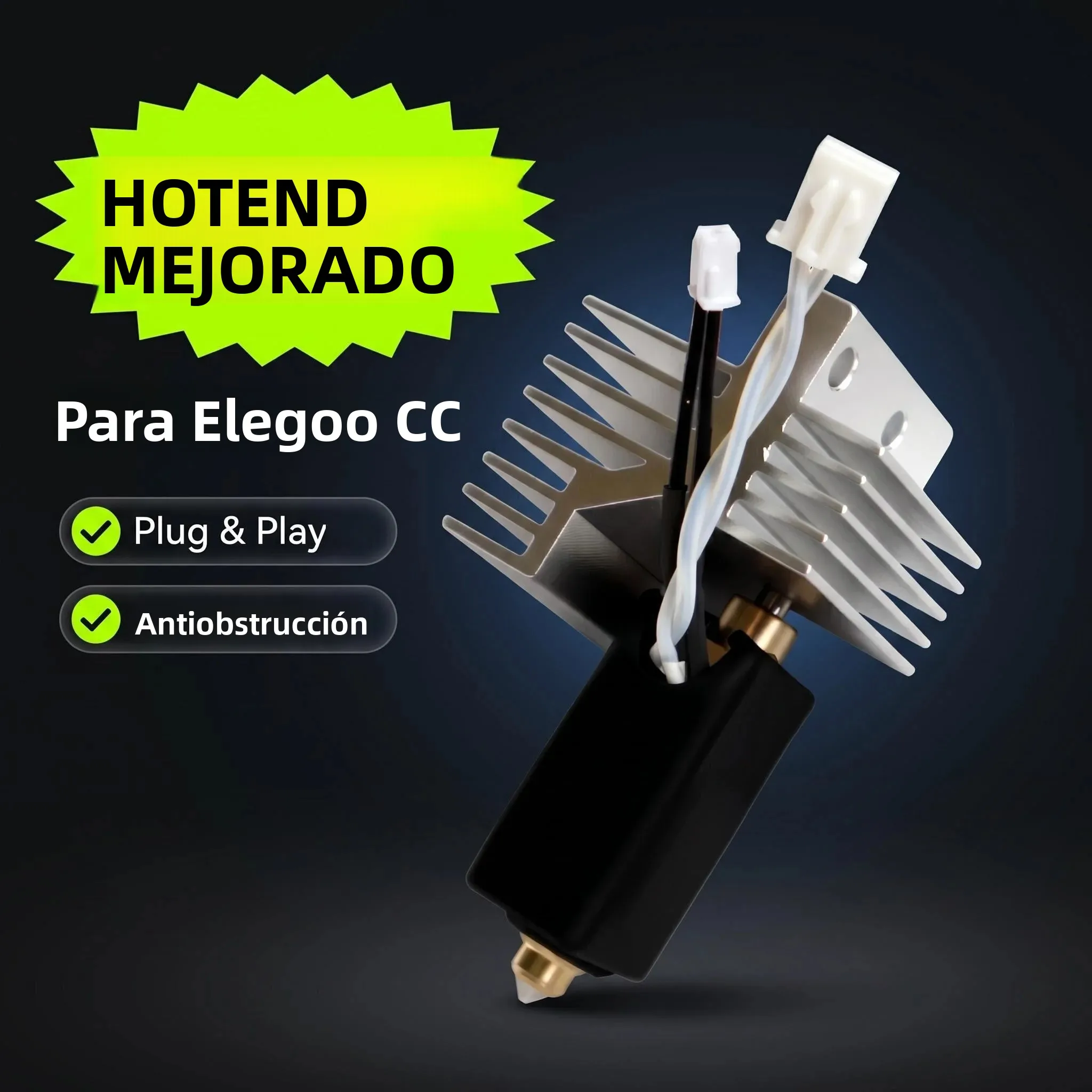 Kit de Extrusor Hotend Elegoo CC Mejorado de 0.2/0.4/0.6/0.8mm, Ensamblado, para Elegoo Centauri Carbon Hot End / Centauri Nozzle