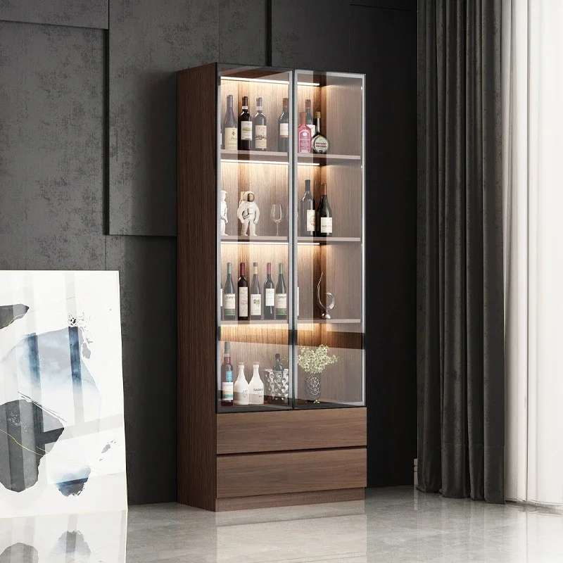 

Portable Bar Modern Home Whiskey Cabinet Elegant Vintage Wine Stands Nordic Metal Storage Decoration Wall Vitrine Iron Luxury