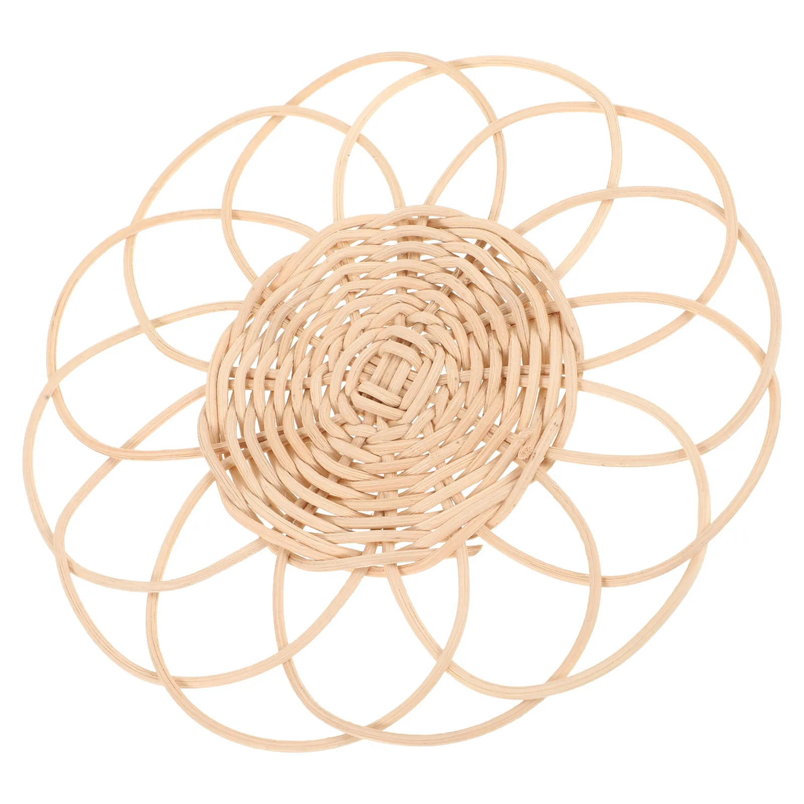 Bohemia Rattan Coaster Set Natural Hand-Woven Heat-Insulated Woven Coasters for Coffee Table Desk Dining Rustic Vintage