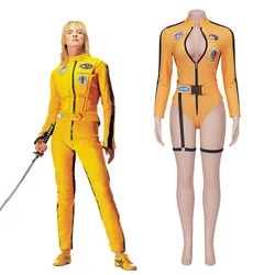 Kill Bill The Bride Beatrix Kiddo Cosplay Costume Sexy Kung Fu Jumpsuit Beatrix Kiddo Mamba Kung Fu Bodysuit For Women