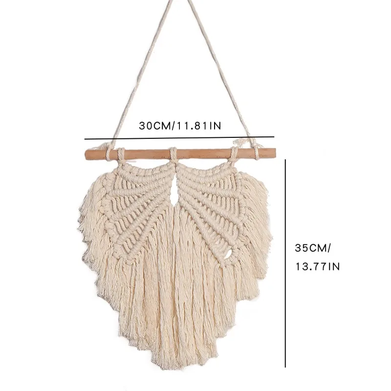 1PC Handwoven Angel Wings Tapestry Creative Wall Art Scandinavian Style Home Decor Hanging Piece Cotton Wing Decoration Ornament