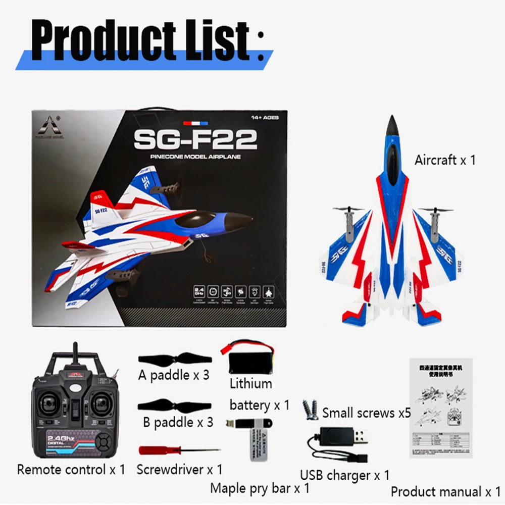 RC Plane F22 Stunts Plane 2.4G Radio Control Glider Remote Control 3D Plane Glider Airplane EPP Foam Boys Toys for Children