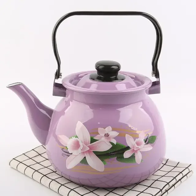 3.5L Large Capacity Kitchen Enamel Kettle Milk Jug Teapot Acid and Alkali Resistant Induction Cooker Open Flame Univeral