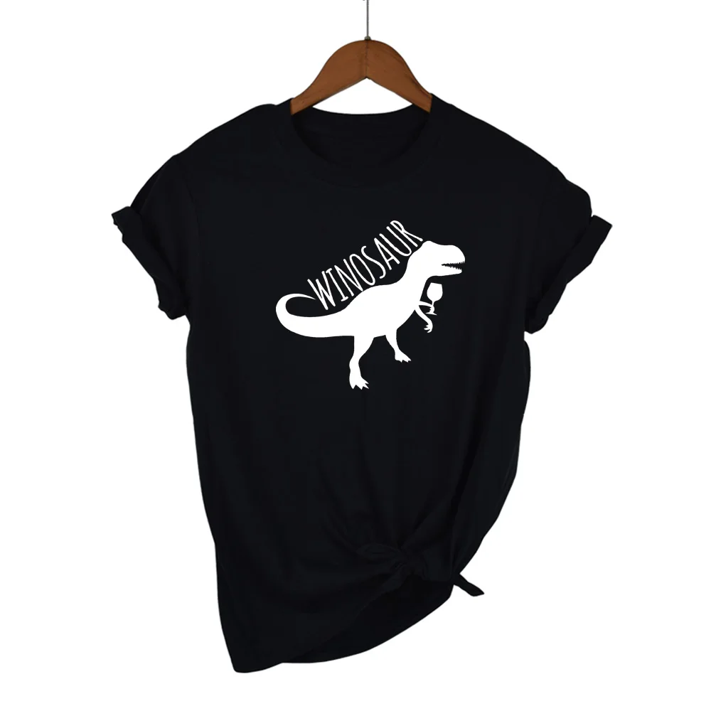 T-Shirts Women Short Sleeve WINO SAUR DINOSAUR Print O-Neck Female Tops Summer Fashion Casual T Shirt Ladies Tops Tees