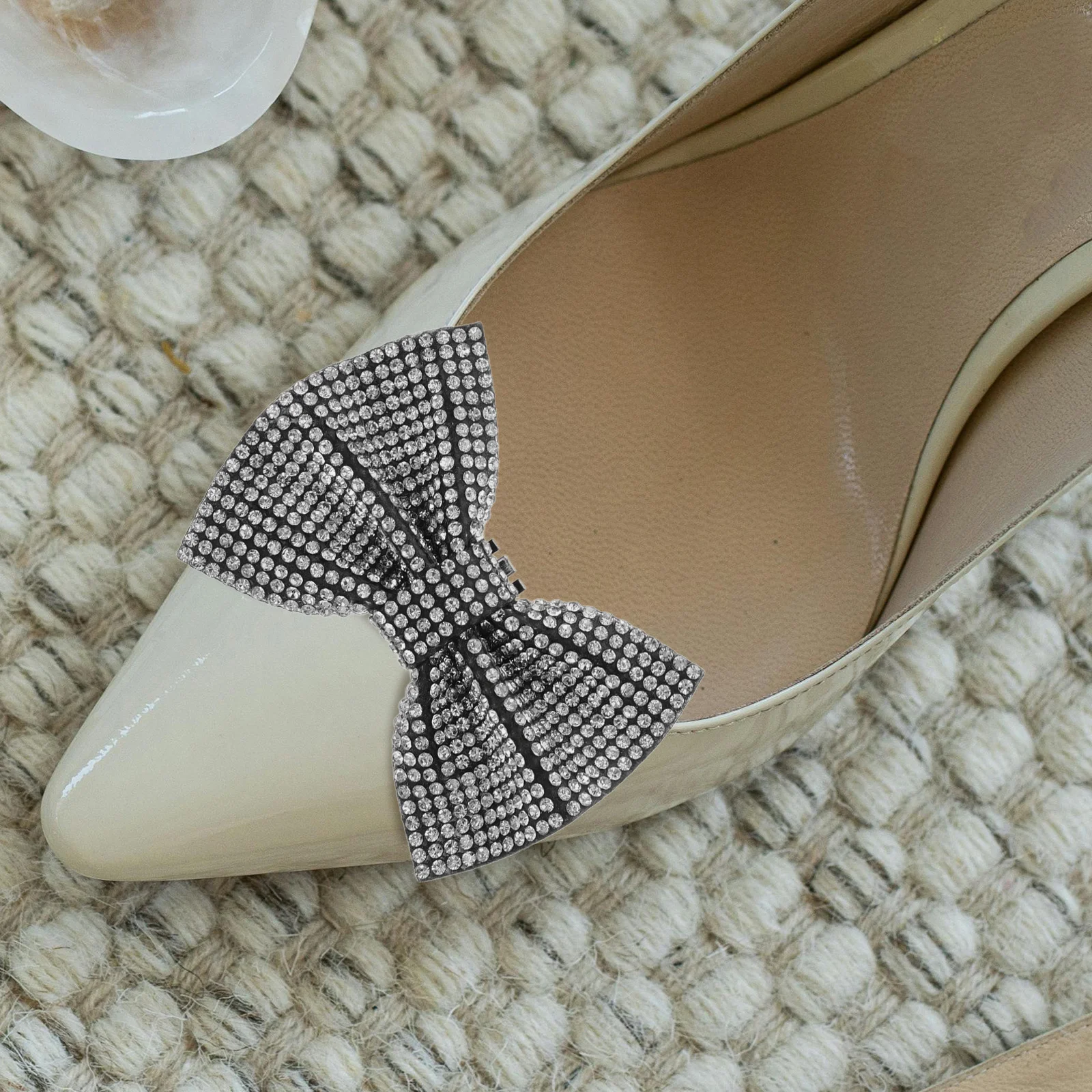 1Pair Rhinestone Shoe Clips Crystal Bowknot Buckle Decorative High Heel Bridal Jewelry for Weddings Party Elegant Footwear