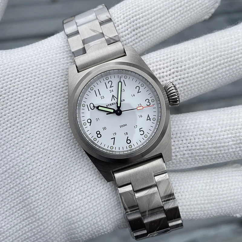 

Мужские часы STEELFLIER для дайвинга, 38 мм, пилотские кварцевые наручные часы, водонепроницаемость 20 бар, C3, светящиеся, сапфировое стекло, VH31