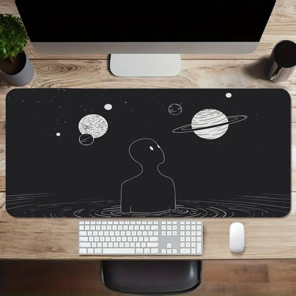 Cosmic Smooth Durable High Definition Print Planet Silhouette Anime Mouse Pads Playmat For All Kinds Desktop Gaming Activities