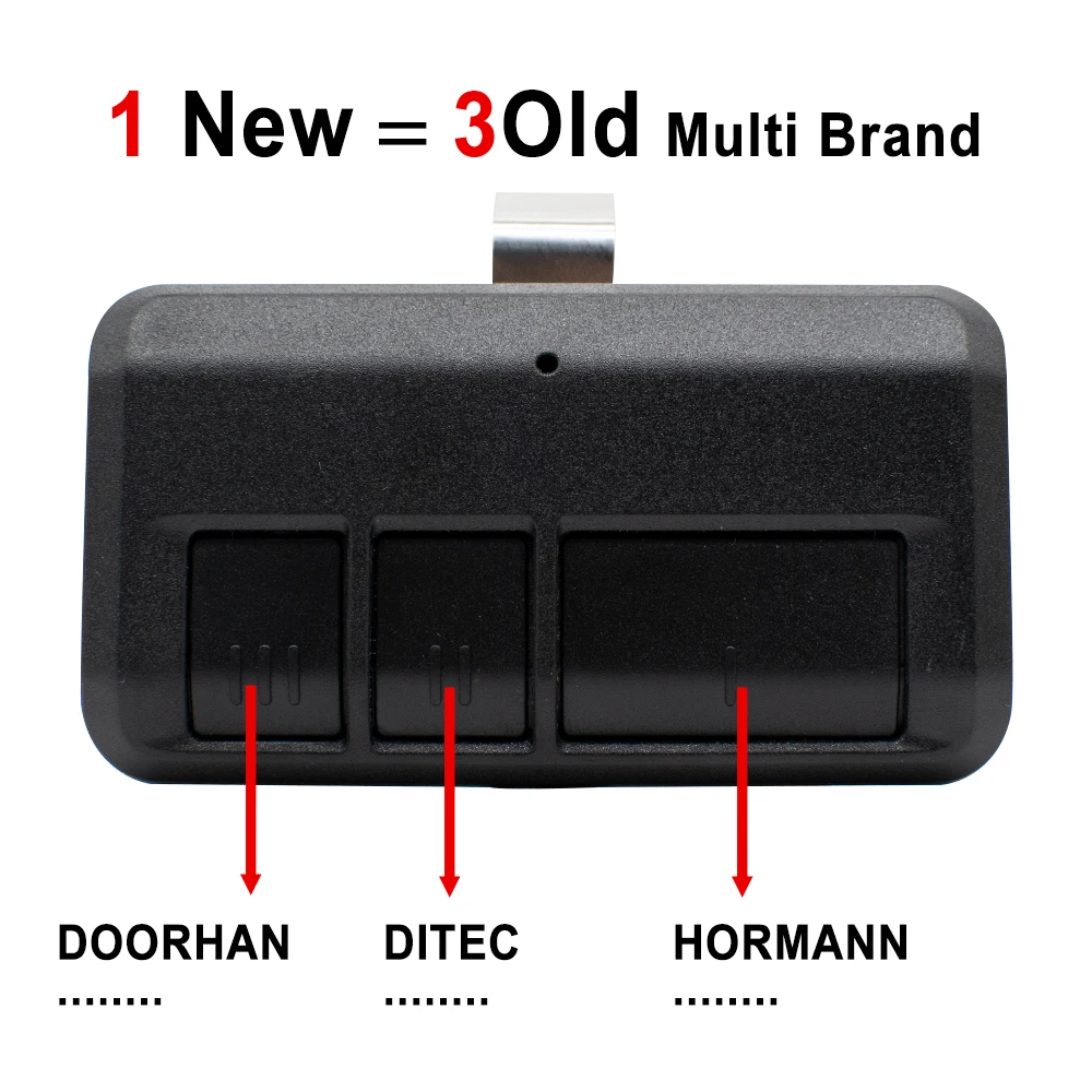 280MHz to 868MHz 3 in 1 Garage Door Gate Remote Control Duplicator Keychain Opener Clone 310 315 390 433 868 MHz Includes Clip