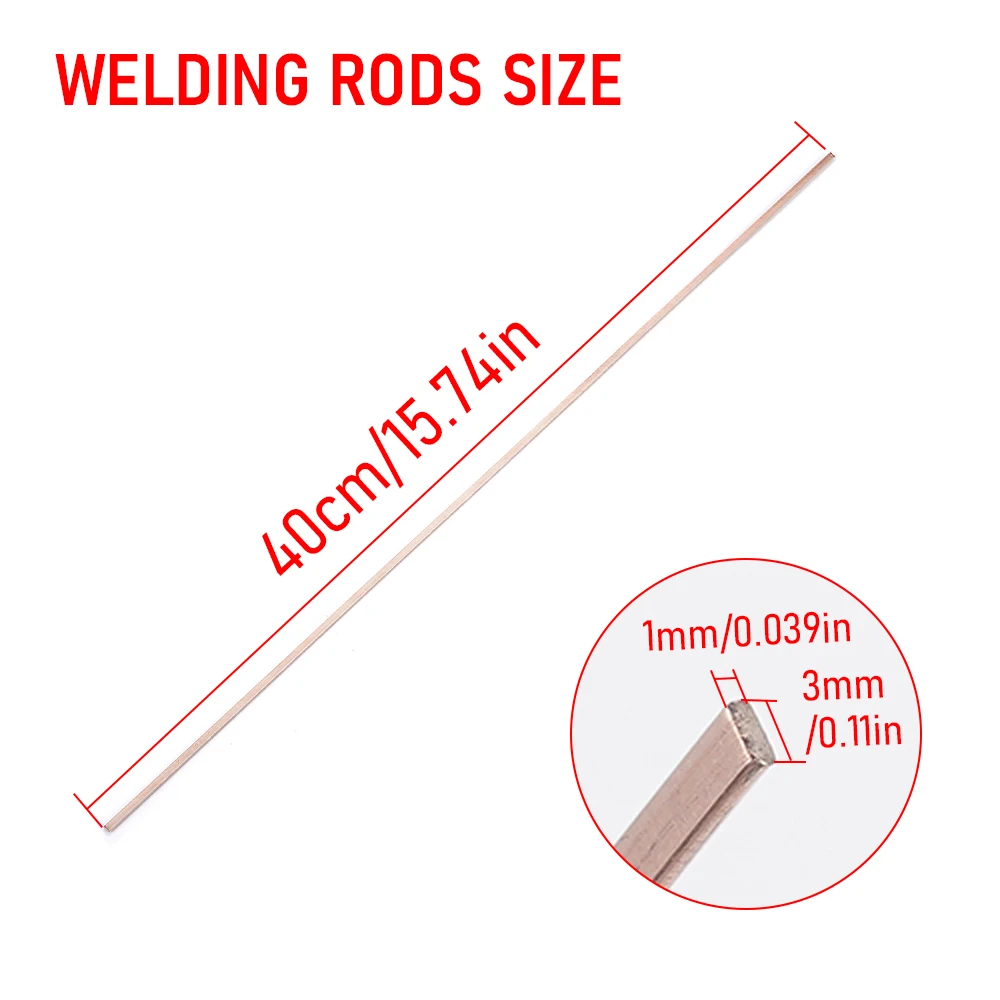 10pcs 1mmx400mm Phosphor Copper Welding Rods  High Purity HVAC Solder Wire for AC Pipe Refrigerator Repair Crack Resistance DIY