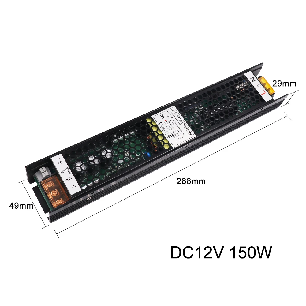 Alimentatore Driver LED dimmerabile AC 200V-240V a DC 12 V 24V 60W 100W 150W 200W 250W trasformatori di illuminazione