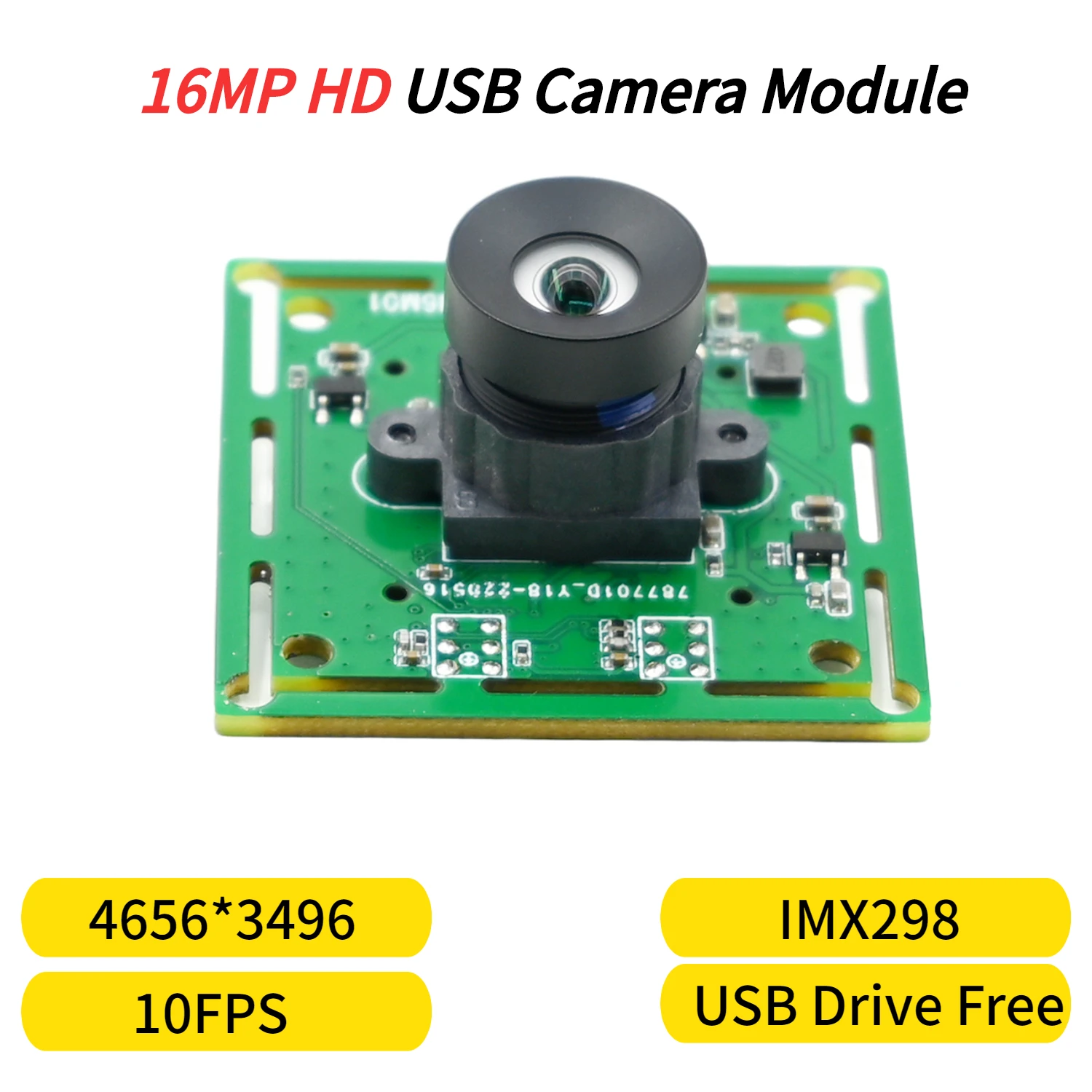 

IMX298 16MP USB Camera Module HD 10FPS 16 Megapixel Wide-Angle Industrial Machine Image Face Recognition PC Android 4656x3496