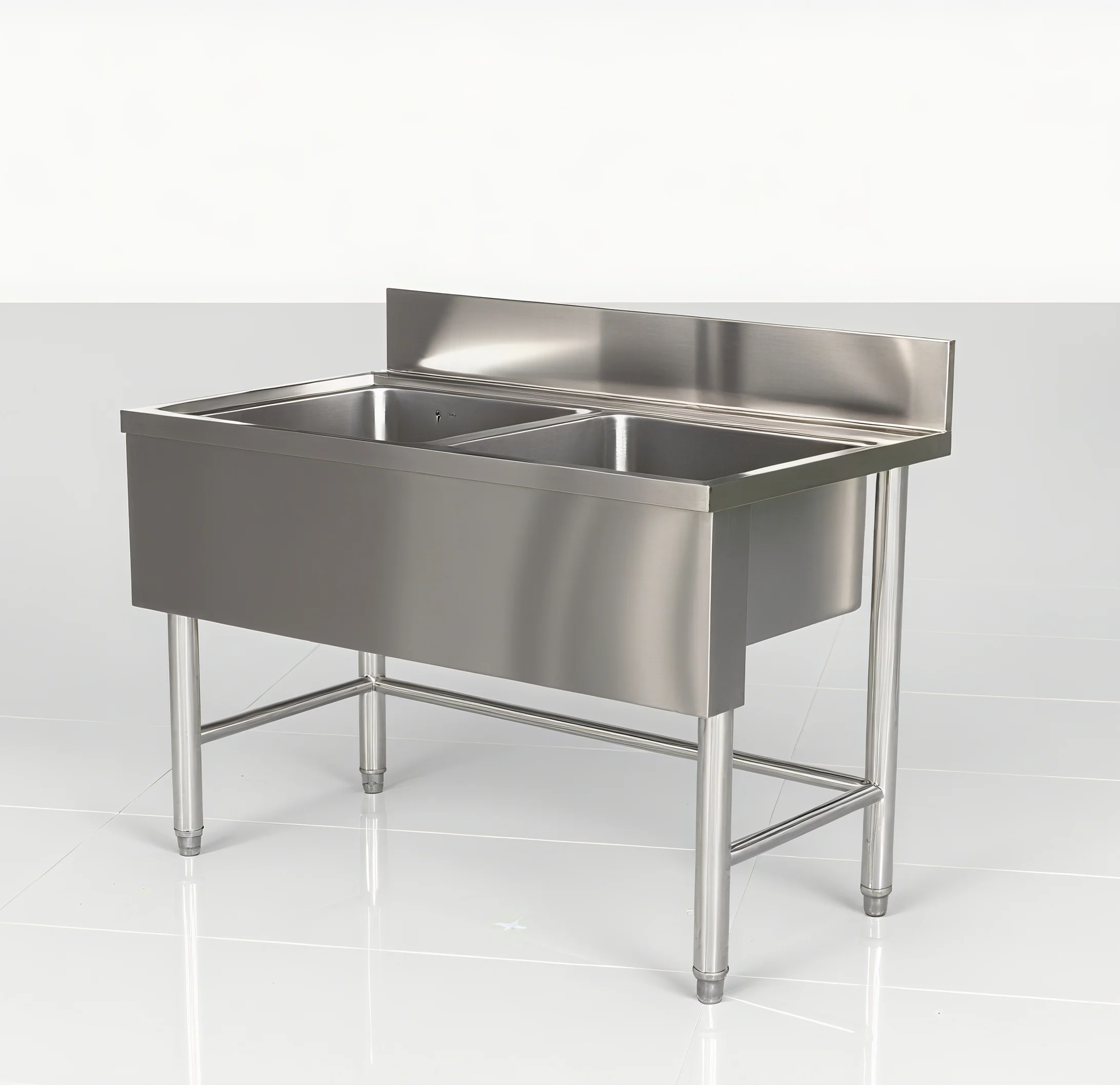 Wastafel Dua Tingkat Stainless - Commercial Kitchen Double Sink ulasan dan harga