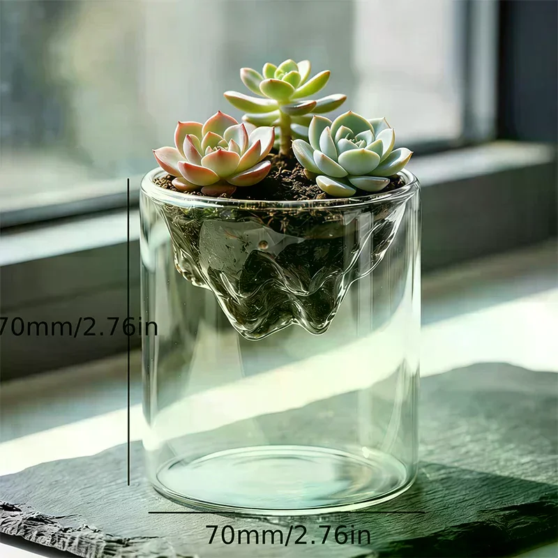Glass Terrarium For Mountain Views Moss Planter Hydroponic Plant Container Multifunctional Cup Home Decoration Great Gift