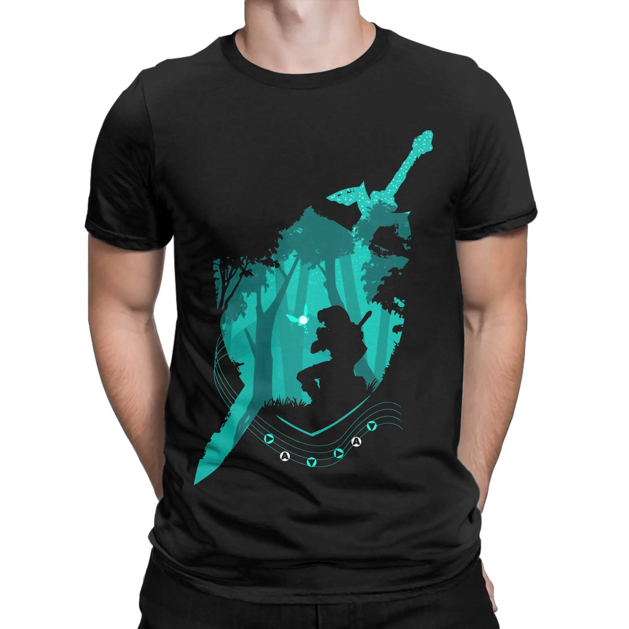 Novelty The Legend Of Zelda Song of Time T Shirt Men Cotton Short Sleeve  Round Neck Summer TopsTops