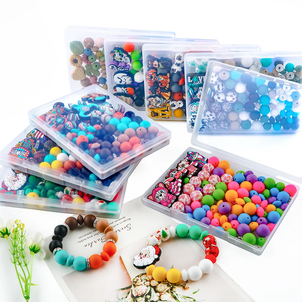 100Pcs/Box Halloween And Christmas Style Silicone Bead Combination Suitable For pen Keychains, Bracelets, Backpack Chains, Etc