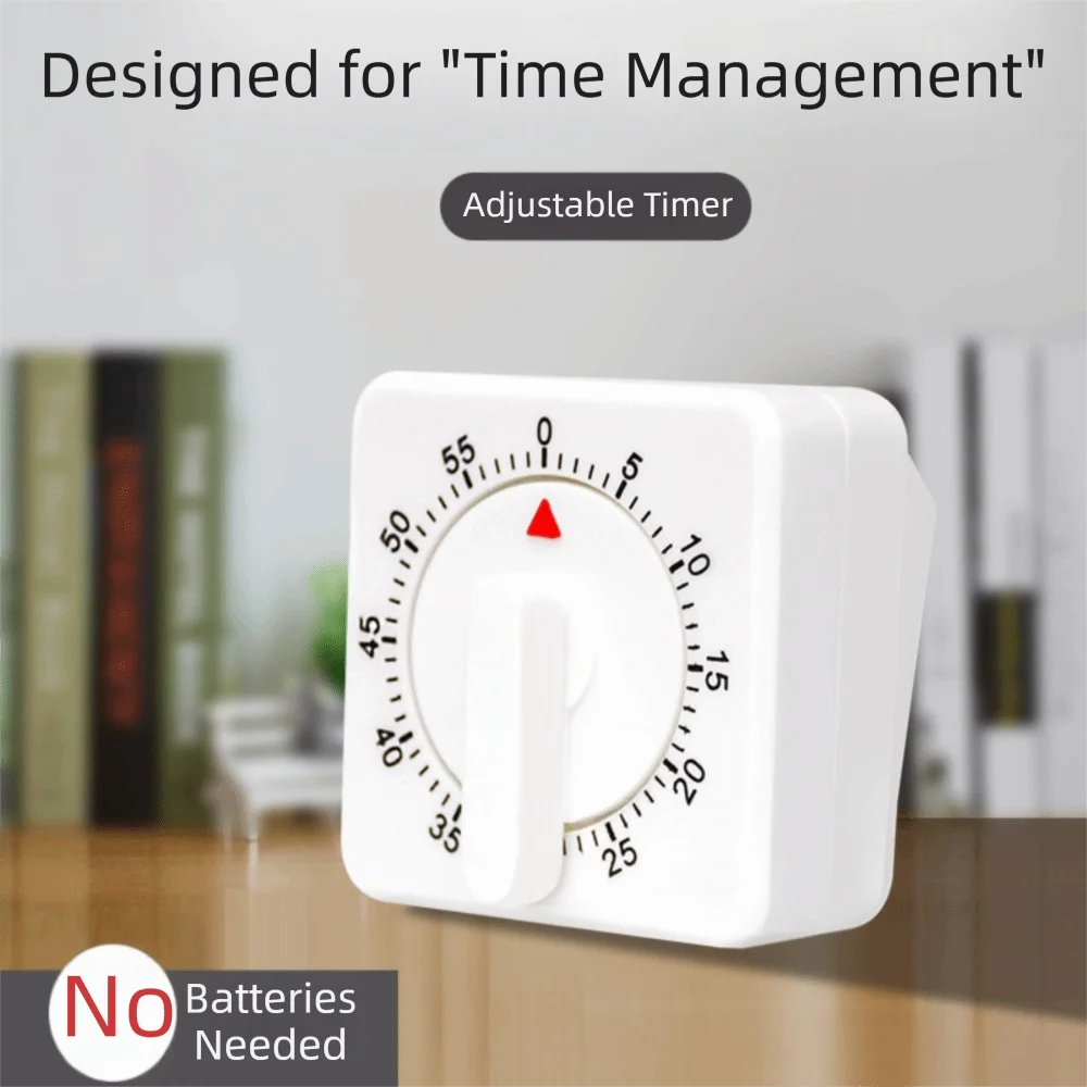 Creative Plastic Mechanical Kitchen Timer 60 Minutes Loud Alarm Visual Countdown Timer Mechanical Timer Time Manager Kitchen