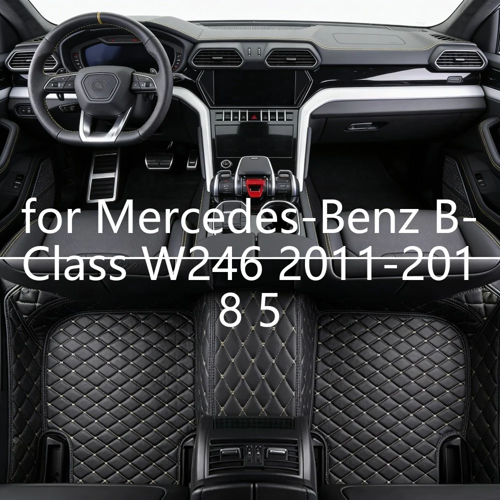 3D-Vollumfassende, individuell angepasste Fußmatten für Mercedes-Benz B-Klasse W246 2011-2018, 5-Sitzer, TPE, verschleißfest, wasserdicht, EV, Innenraum-Fußmatten 2G226