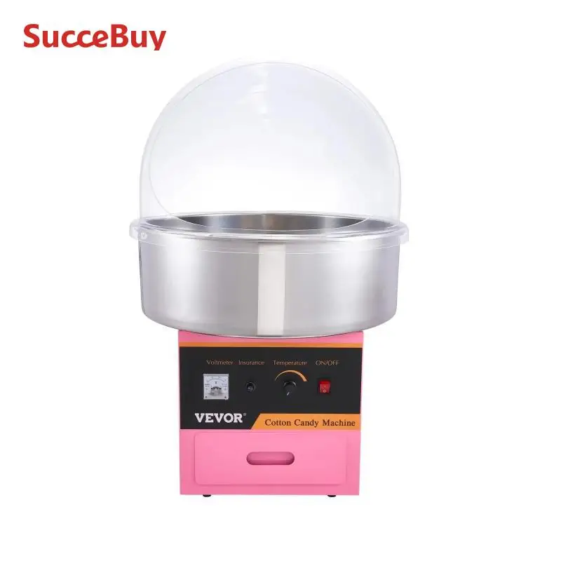 

Electric cotton candy machine with stainless steel bowl, sugar spoon and drawer for birthday parties