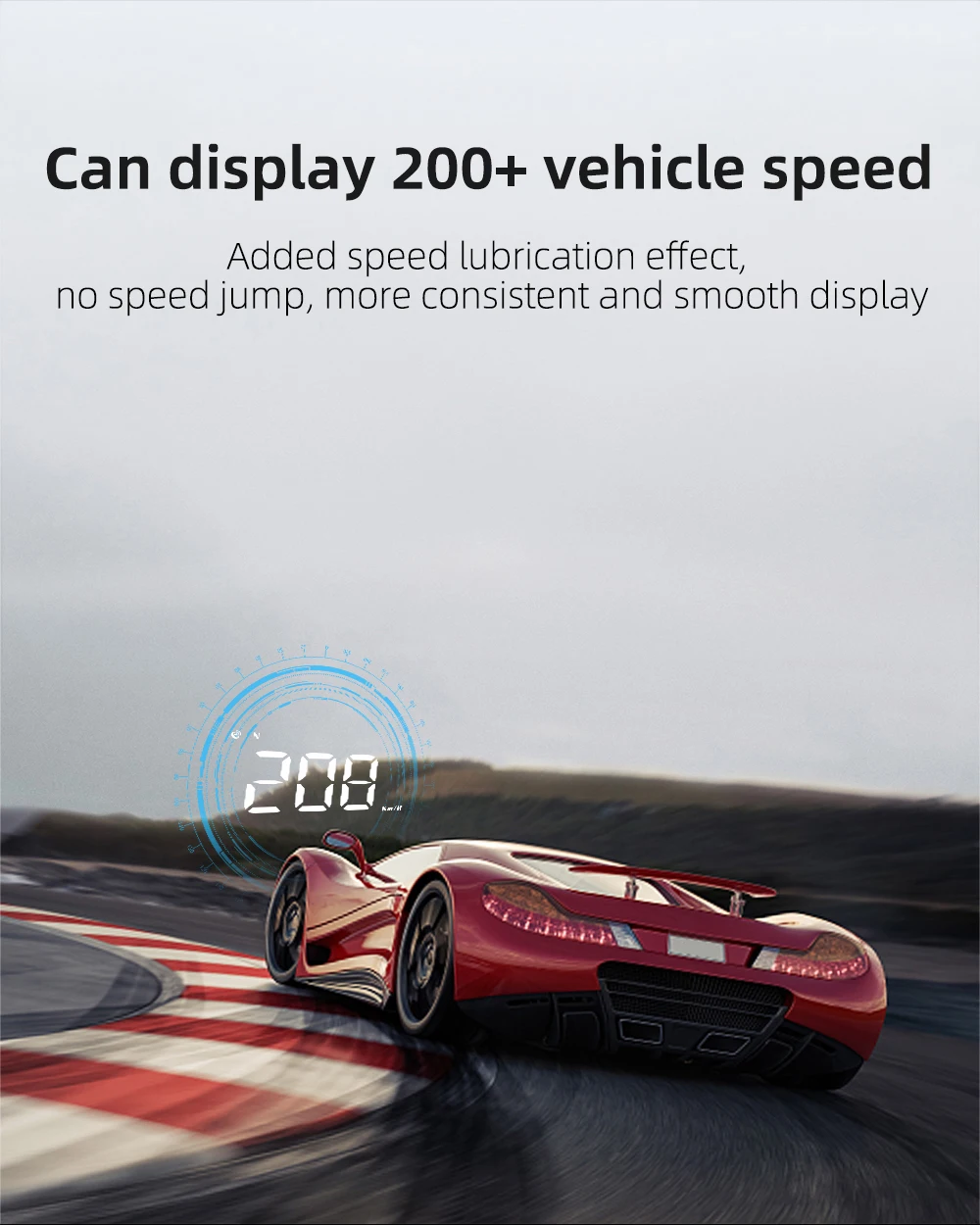 M1 GPS HUD Auto Head Up Display Kompass Geschwindigkeit MPH KMH Whit Alarm System Projektor Bordcomputer Windschutzscheibe Projektor Gauge ﻿ – Detail 18
