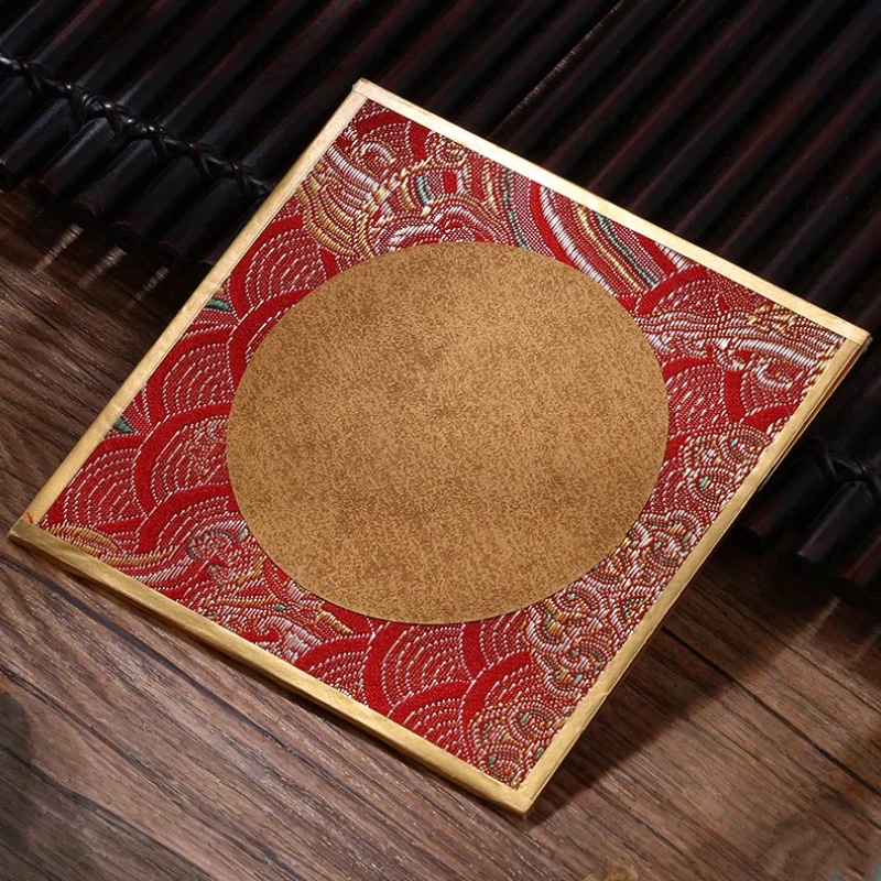 10pc Sized Rice Paper Square Song Brocade Hard Card Gold Xuan Paper Traditional Chinese Brush Calligraphy Art Creation Cardboard