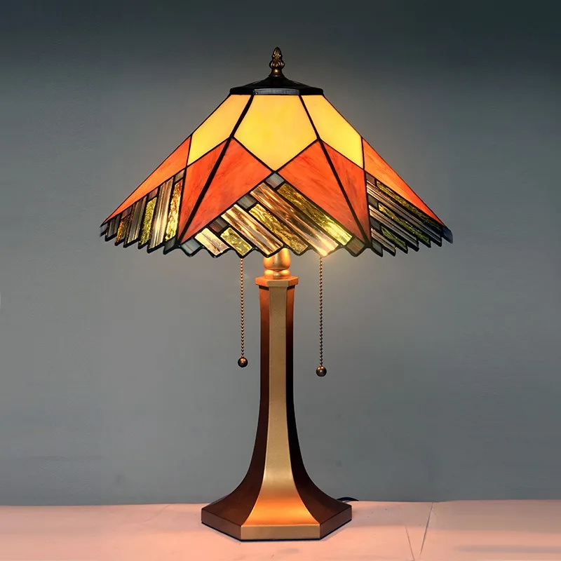 16 inch European court Tiffany living room bedroom study handmade colored glass decorative desk lamp