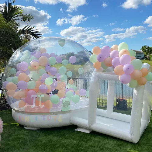 Imagen 2 del producto Casa de burbujas inflable con trampolín y soplador, Material de PVC, castillo inflable para exteriores, juguetes para niños