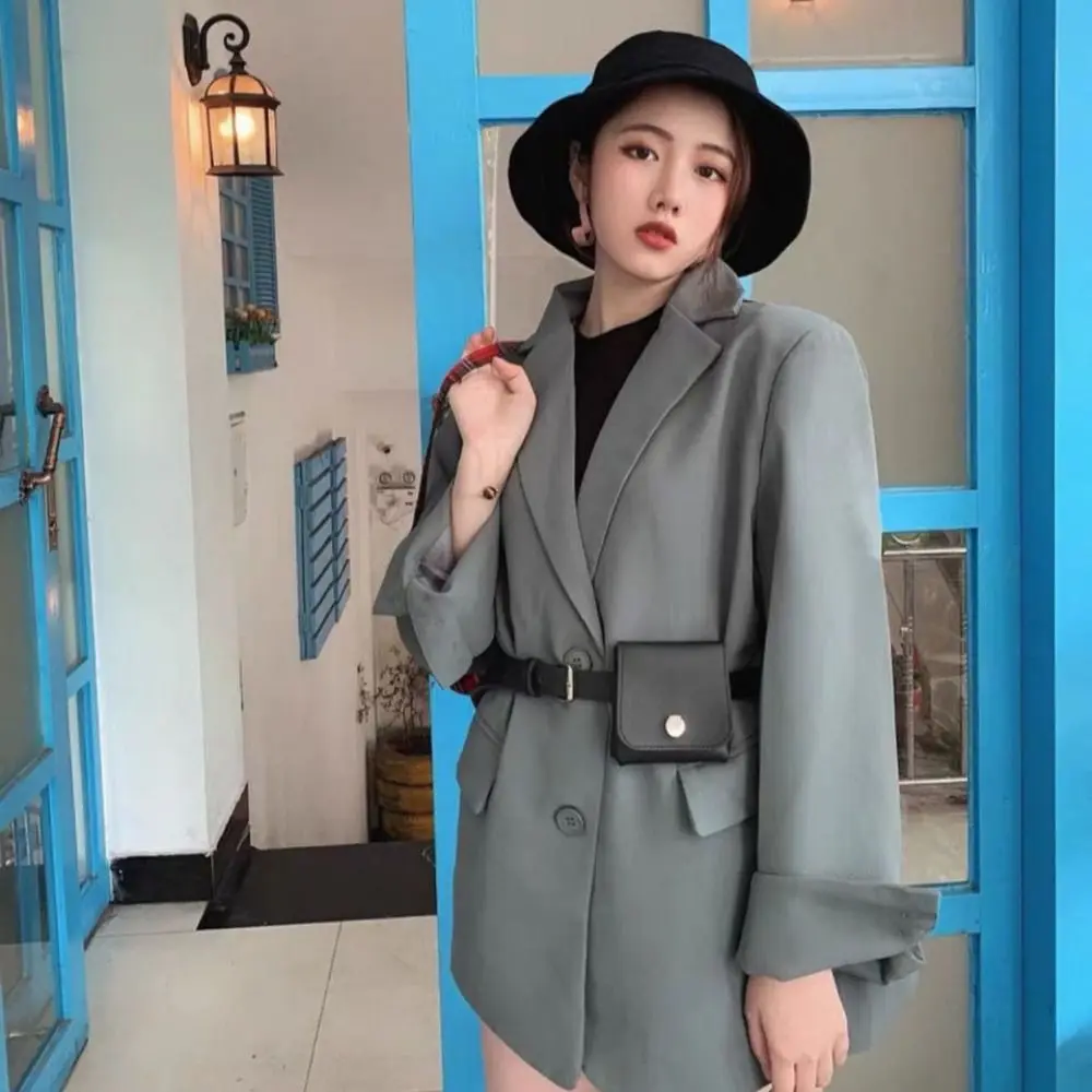 

Ins Korean Style Women Waist Bag PU Solid Color Belt Envelope Waist Bag Clutch Bag Card Pocket Women Belt Bag Female
