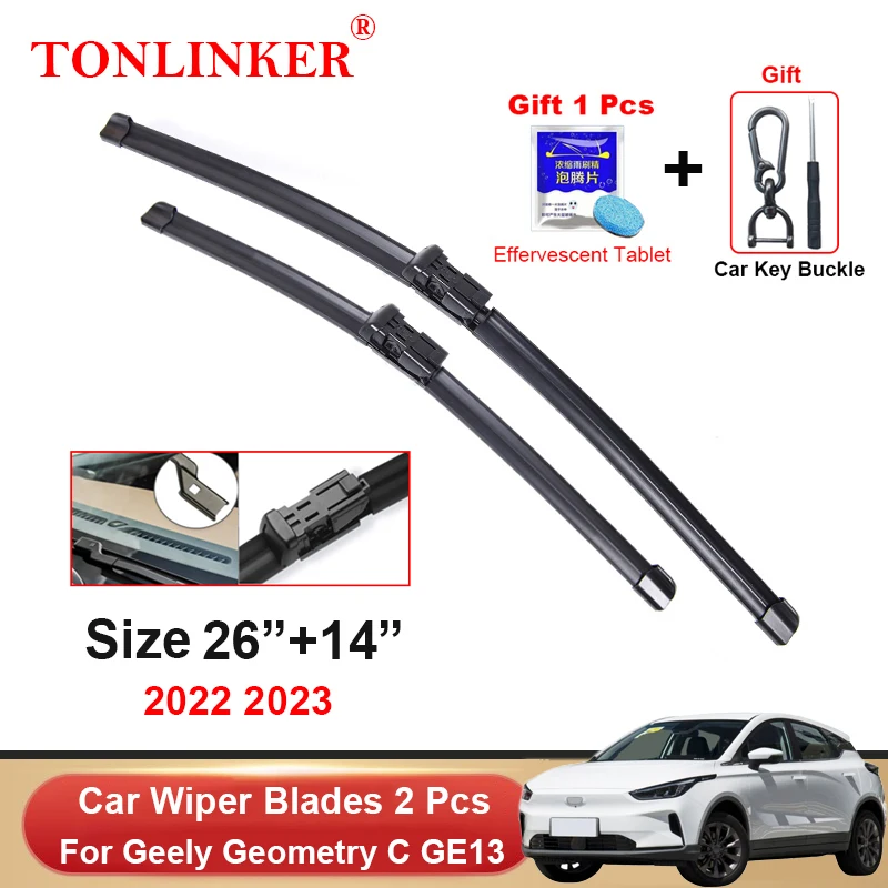 TONLINKER Wiper Blades For Geely Geometry C GE13 2022 2023 Car Accessories Front Windscreen Wiper Blade Brushes Cutter Goods