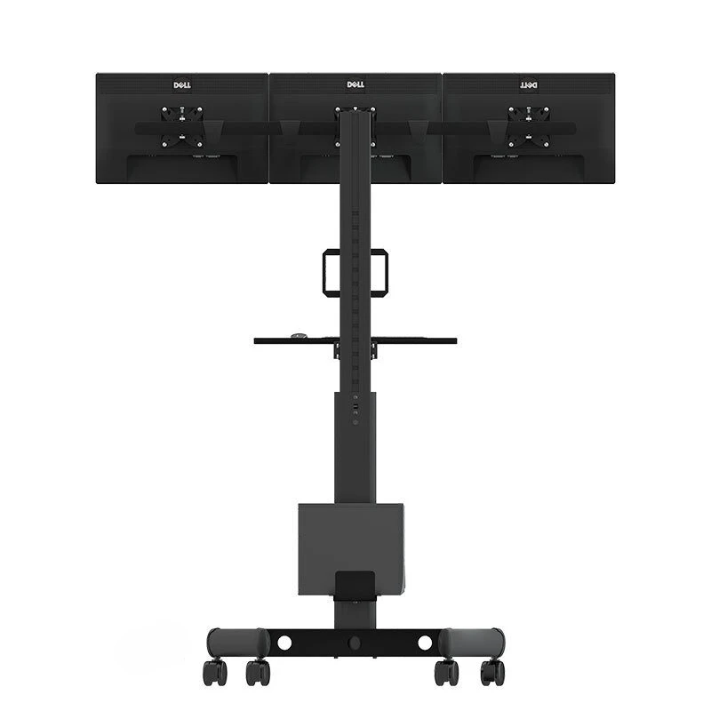 

F3 24-30 inch, monitor bracket triple screen splicing lifting mobile cart keyboard mouse bracket