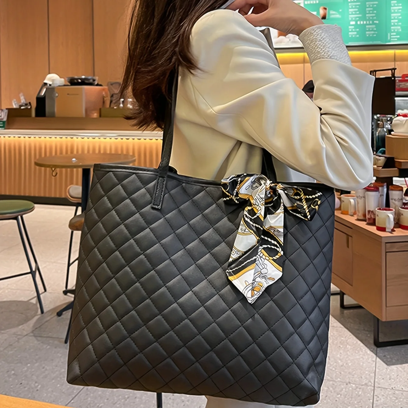 Tote bag women's bag diamond lattice shoulder bag wholesale large capacity son and mother two-piece set bag texture handbag