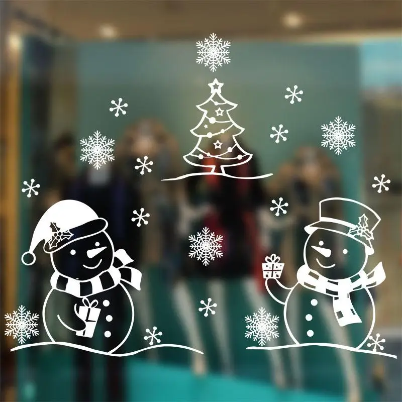 Christmas Snowflake Electrostatic Stickers Festival Supplies Glass Stickers New Year Wallpaper PVC