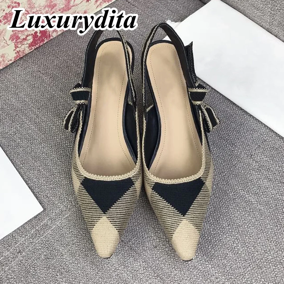 

Top Quality Luxury Womens Sandal Casual Lace Flat Fashion Embroidered Muller Shoes Designer Silk Leather Soled High Heel
