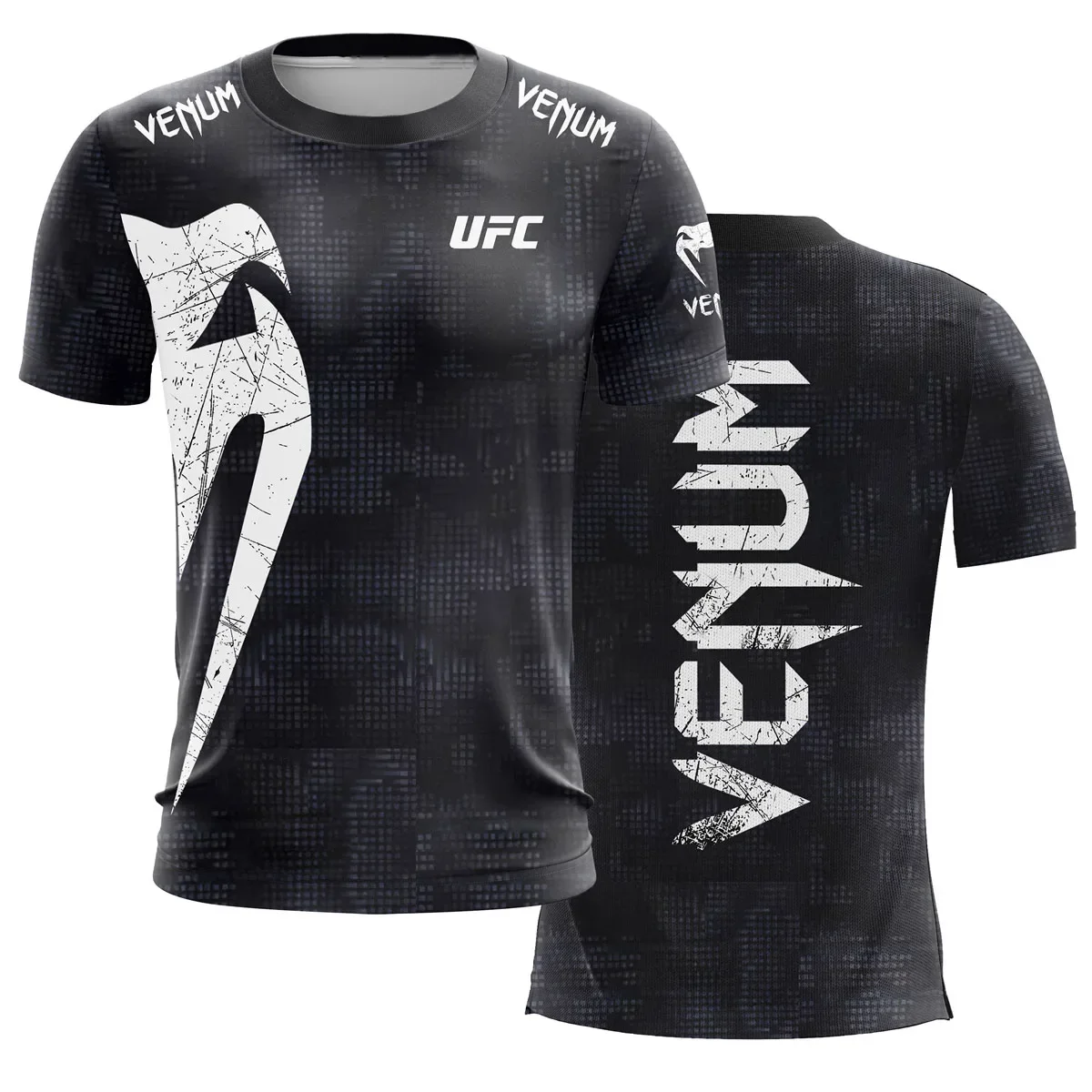 

Men's UFC Black White T-shirt Classic Short Sleeved 3D Print Tees Summer Casual O-neck Jersey Boxing Fitness Training T-shirts