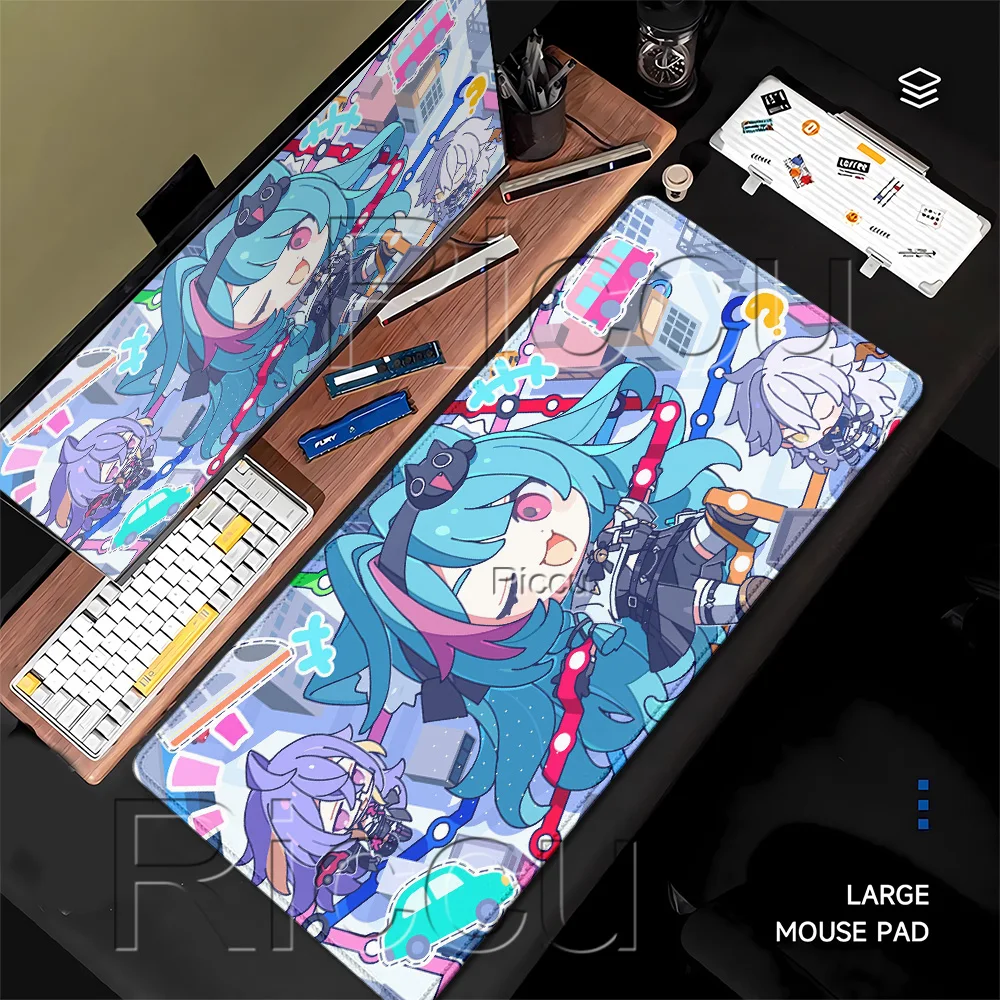 HD Printing Mouse Pad Neverness to Everness Anime girl XXL Gaming overlock Mousepad PC Game keyboard Office accessories DeskMat