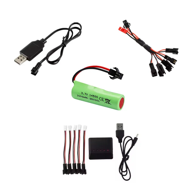 Akumulator litowo-jonowy 3.7V 3000mAh 14500 z ładowarką SM do samochodu RS 911 SG204PRO SU7/8067/DK-087, szybkiego pojazdu RC do driftu. — zdjęcie produktu 6