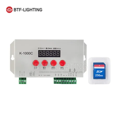 Top Selling K-1000C 1500 Pixels Ws2811 Ws2812b Rgb Programmable Led Pixel Controller with SD Card