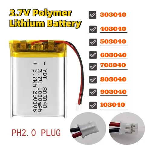 3.7v battery 103040-AliExpress