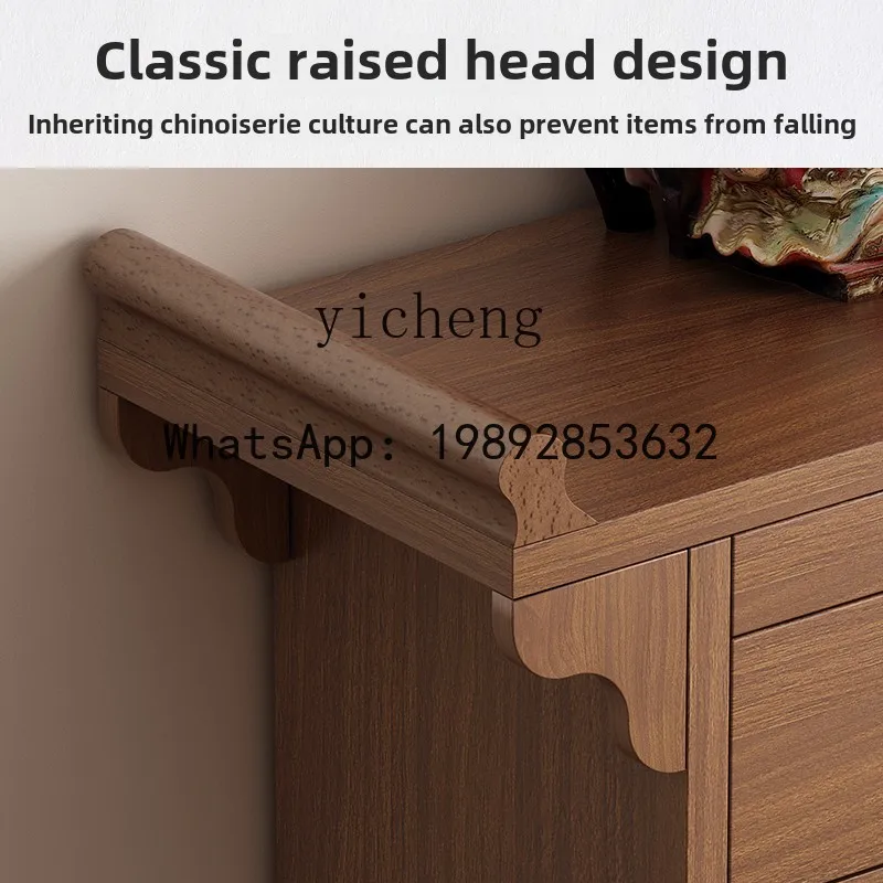 H2  solid wood God of Wealth table incense table Guanyin Buddha statue table household altar cabinet