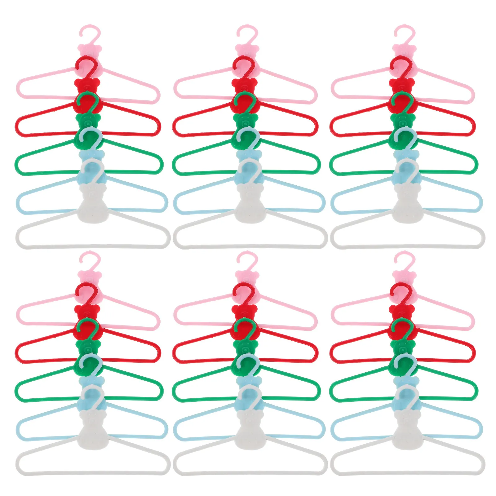 100Pcs Mini Clothes Hangers Small Plastic Wardrobe Rack Organizer for Dollhouse Outfits Craft Accessories Clothes Display