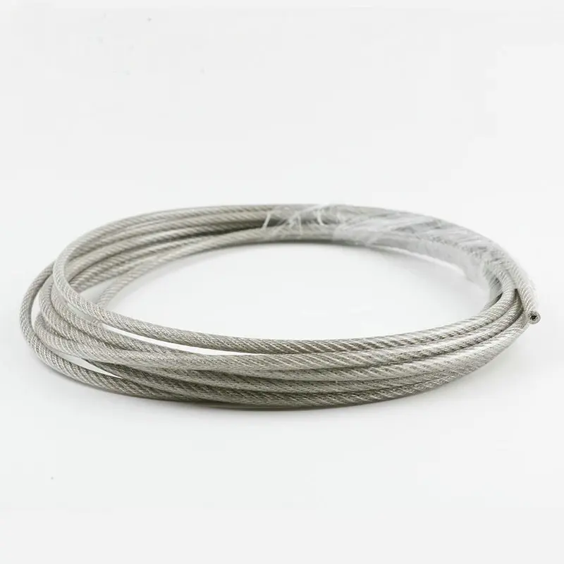 Transparent PVC Coated Flexible Stainless Steel Wire Rope Soft Cable Clothesline Diameter 0.8/1/1.5/2/2.5/3/4/5/6/8/10mm