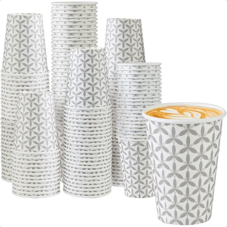 

180 Pack 12 oz Coffee Cups Paper Coffee Cup 12 oz Coffee Cups Leakproof Hot Drink Cup for Cafe Office Party