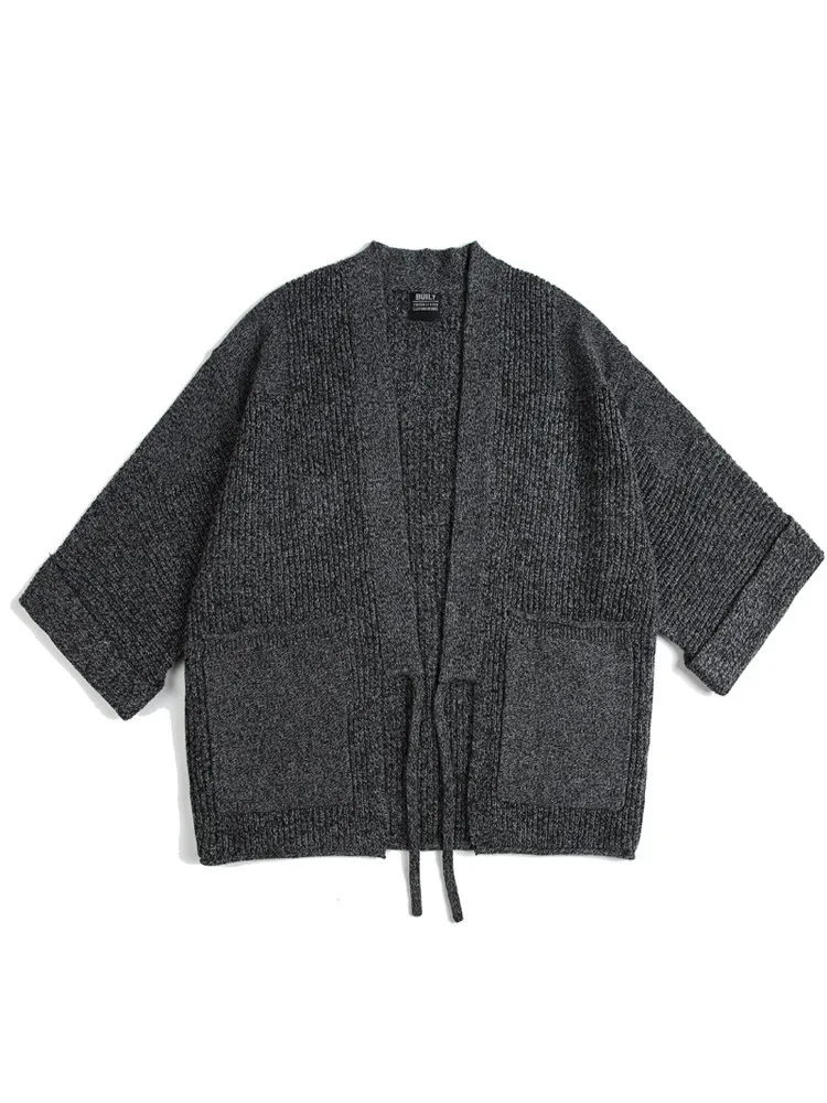 Japanese Retro Ethnic Style Swordsmanship Kimono Style Taoist Robe Jacket Men's and Women's Loose Wool Knitted Cardigan Sweater