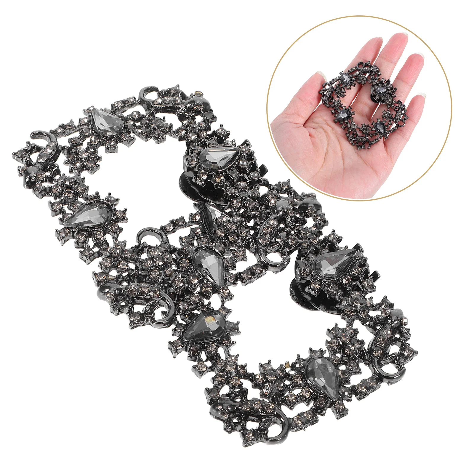 

2Pcs Sparkly Rhinestone Shoe Clips Detachable Metal Buckles Wedding Bridal High Heel Accessories Evening Party