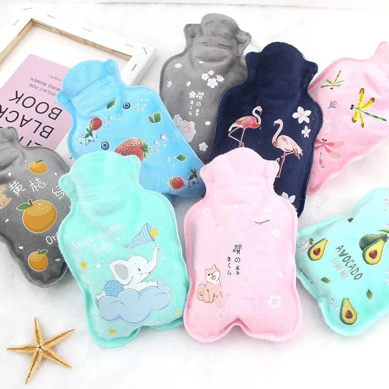 1pc Cute Hot Water Bottle Warm Belly Treasure Cartoon Warmer Filled Mini Explosion-proof Portable  Winter Reusable Hand Warmer