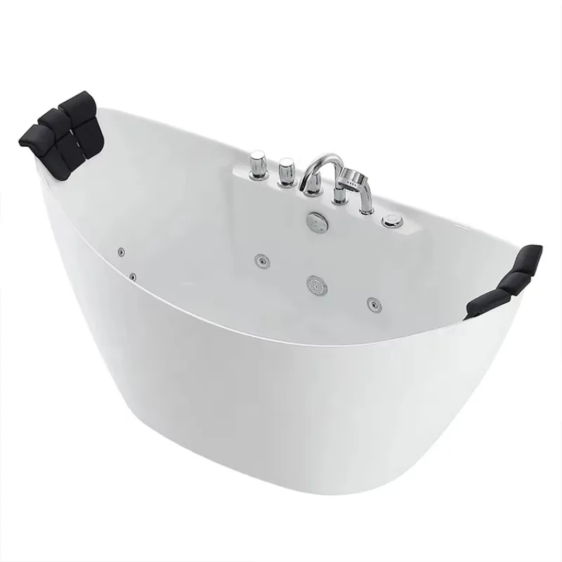 New Design Soaking Whirlpool Bathtub SPA Massage Bath Tub With Jacuzi Acrylic Solid Surface Oval for Bathroom