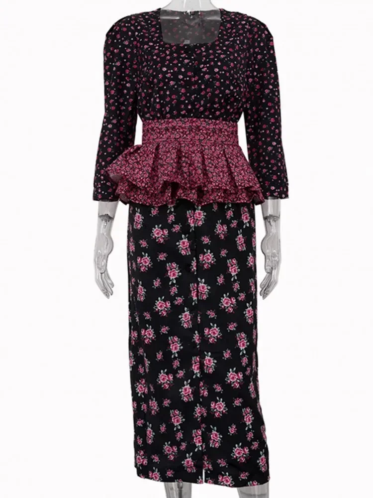 robes-africaines-Elegantes-pour-femmes-2025-–-robe-midi-dashiki-Ete-automne-pour-dames-de-bureau-–-vetements-traditionnels-africains-–-robes-feeriques